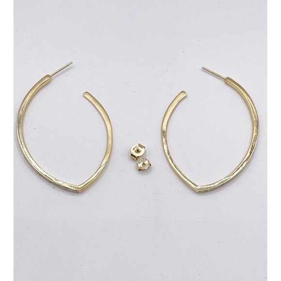 Zoya India 925 Sterling Silver Gold Vermeil Oval Hoop Earrings Iridescent Inlay - Picture 7 of 14